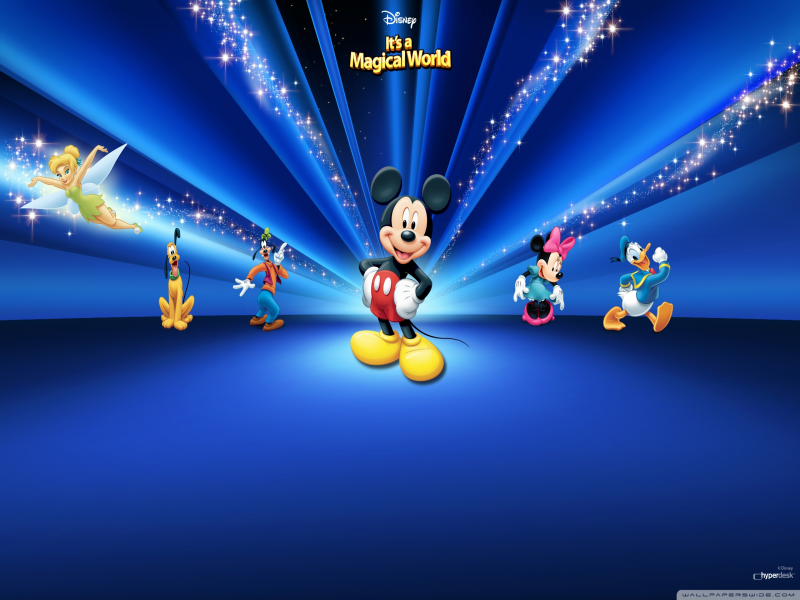 Disney Characters Dark Blue Desktop Wallpaper