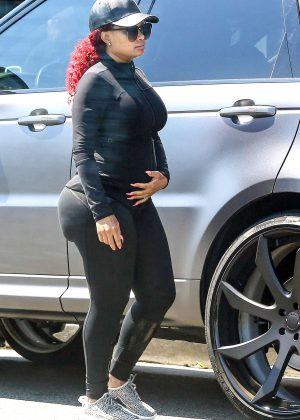 Blac Chyna In Black Tights Out Los Angeles