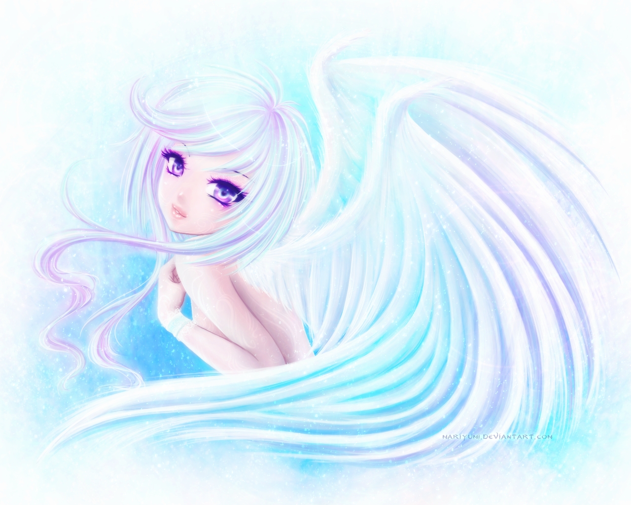 Premium Photo | Anime style drawing of a girl with long hair and angel  wings generative ai