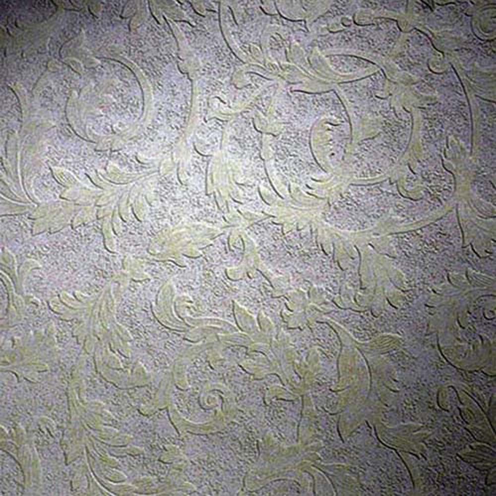 Paintable Wallpaper Scroll Floral Heavy Textured