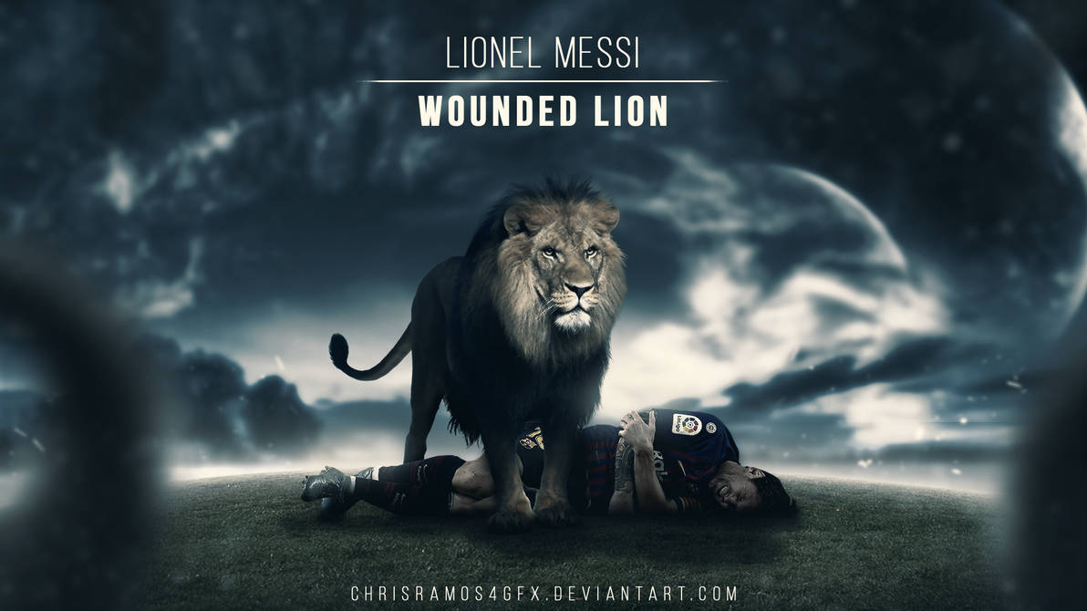 Lionel Messi Wounded Lion   201819 Wallpaper by ChrisRamos4GFX