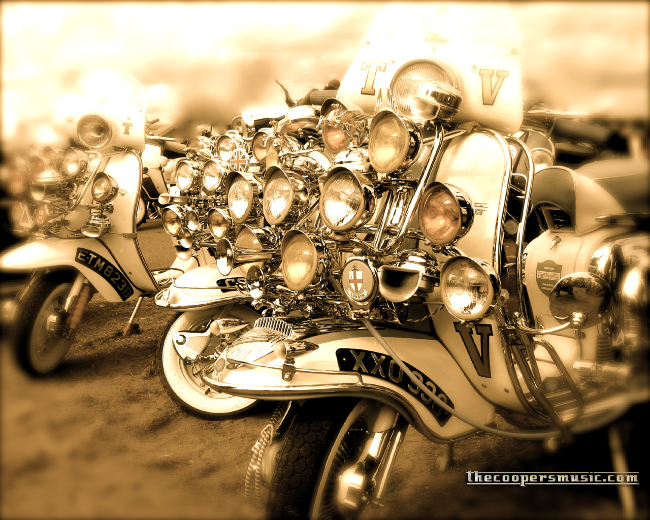 Sepia Motorbikes Wallpaper