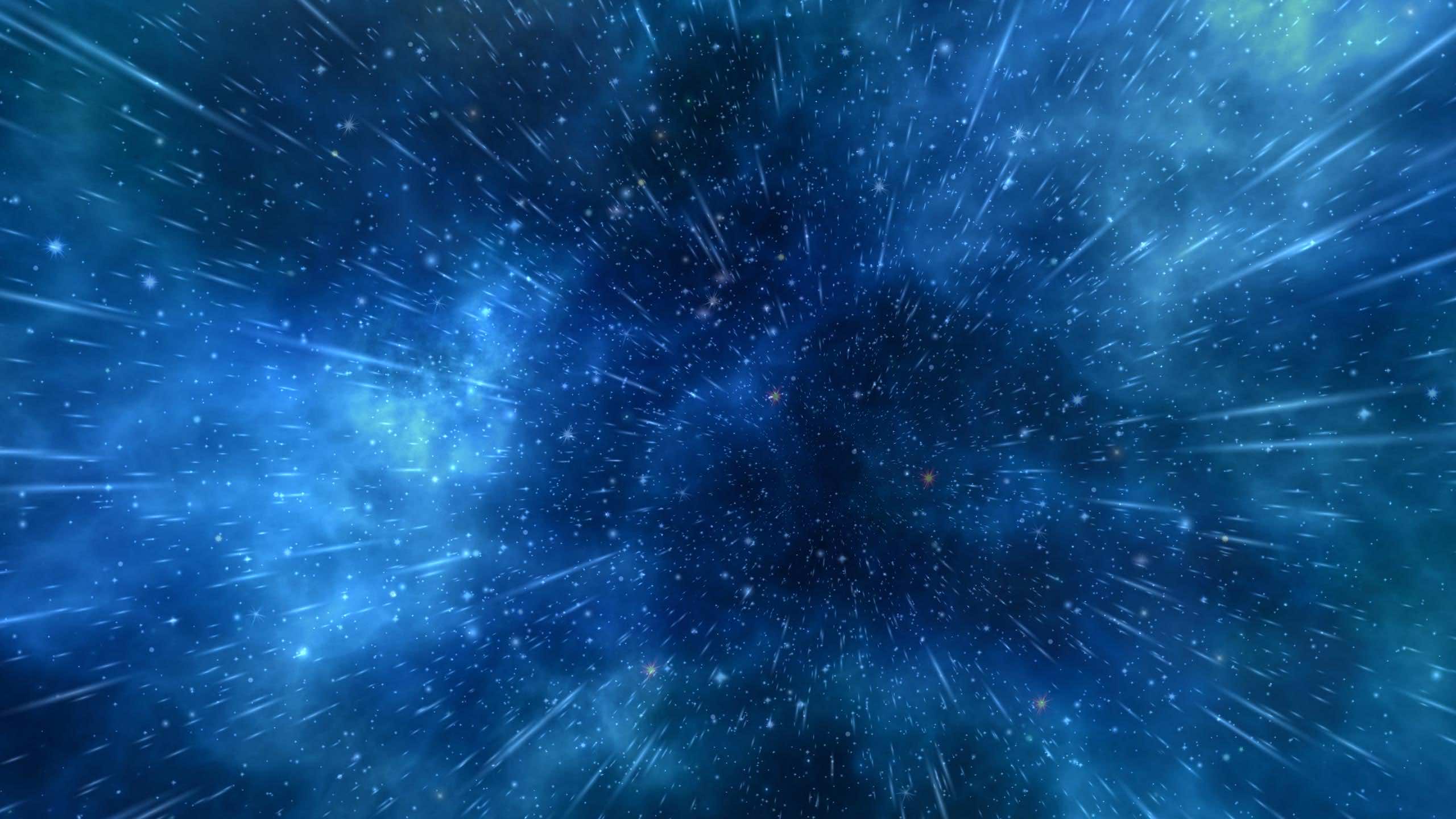A vibrant 4k live wallpaper depicting a hyperspace jump through a starfield, with streaks of light and swirling nebulae