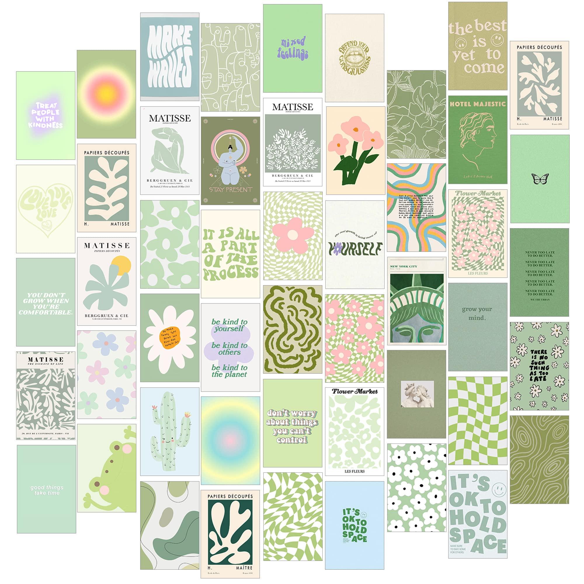 Sage Green Room Decor Aesthetic Danish Pastel Wall Collage Kit