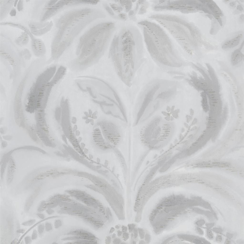 Angelique Damask Wallpaper In Steel From The Tulipa Stellata