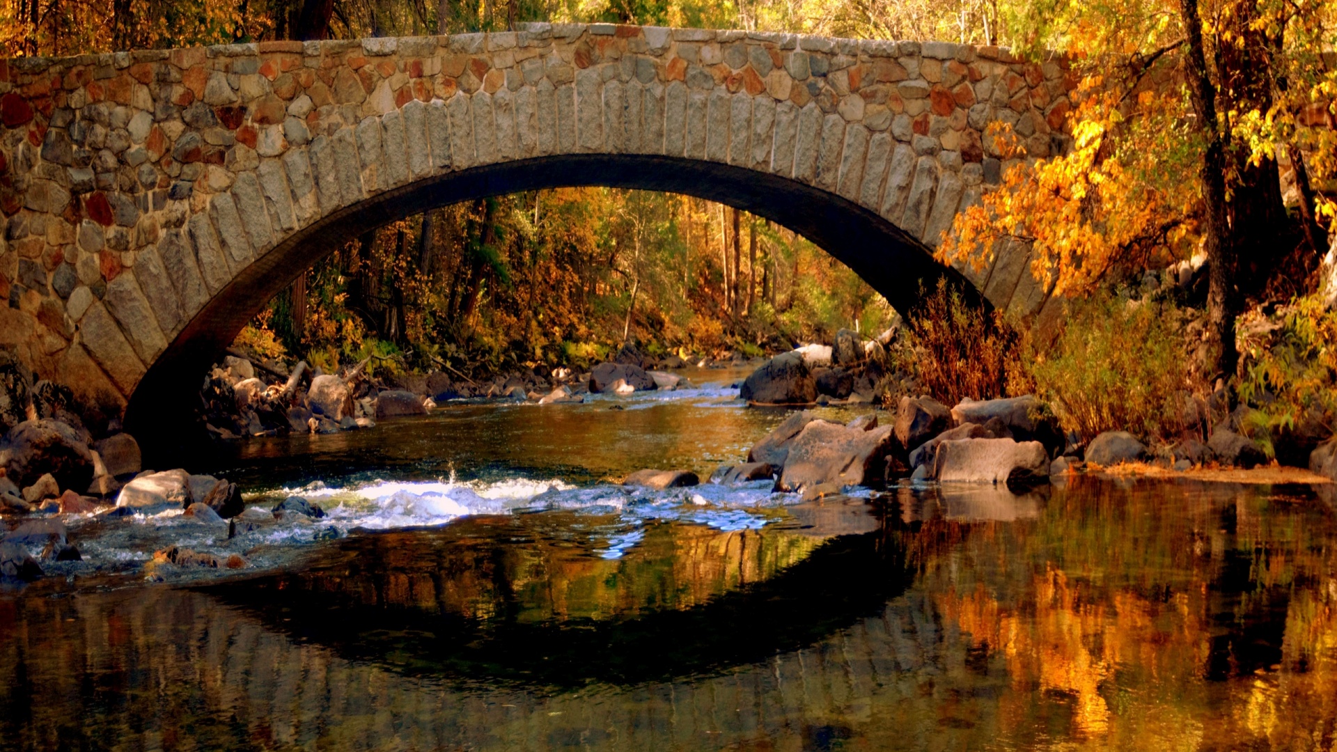 Autumn Bridge Wallpaper