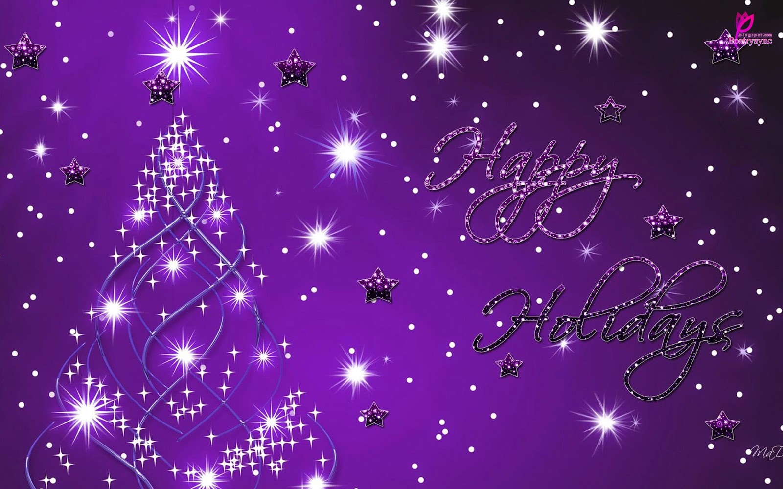 Happy Holidays Purple Greetings And Wishes Card Wallpaper