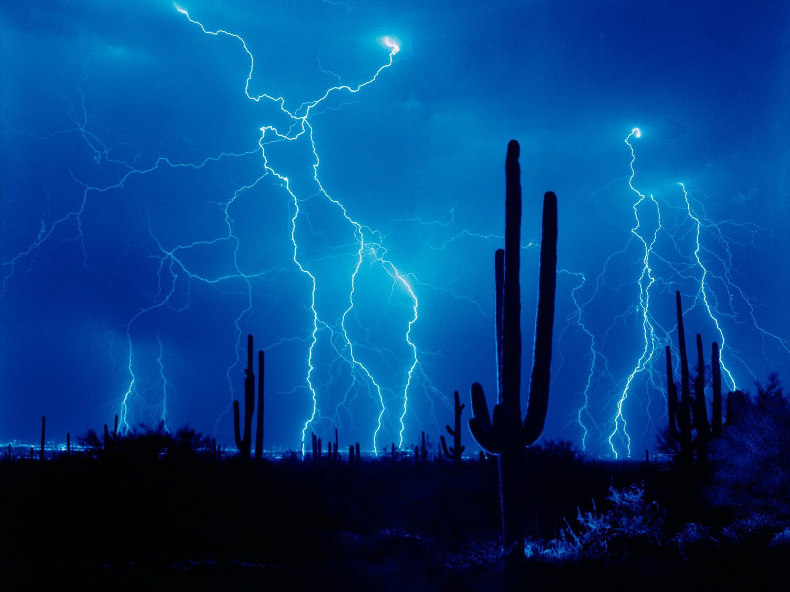 Desert Strike Weather Wallpaper Image Featuring Lightning