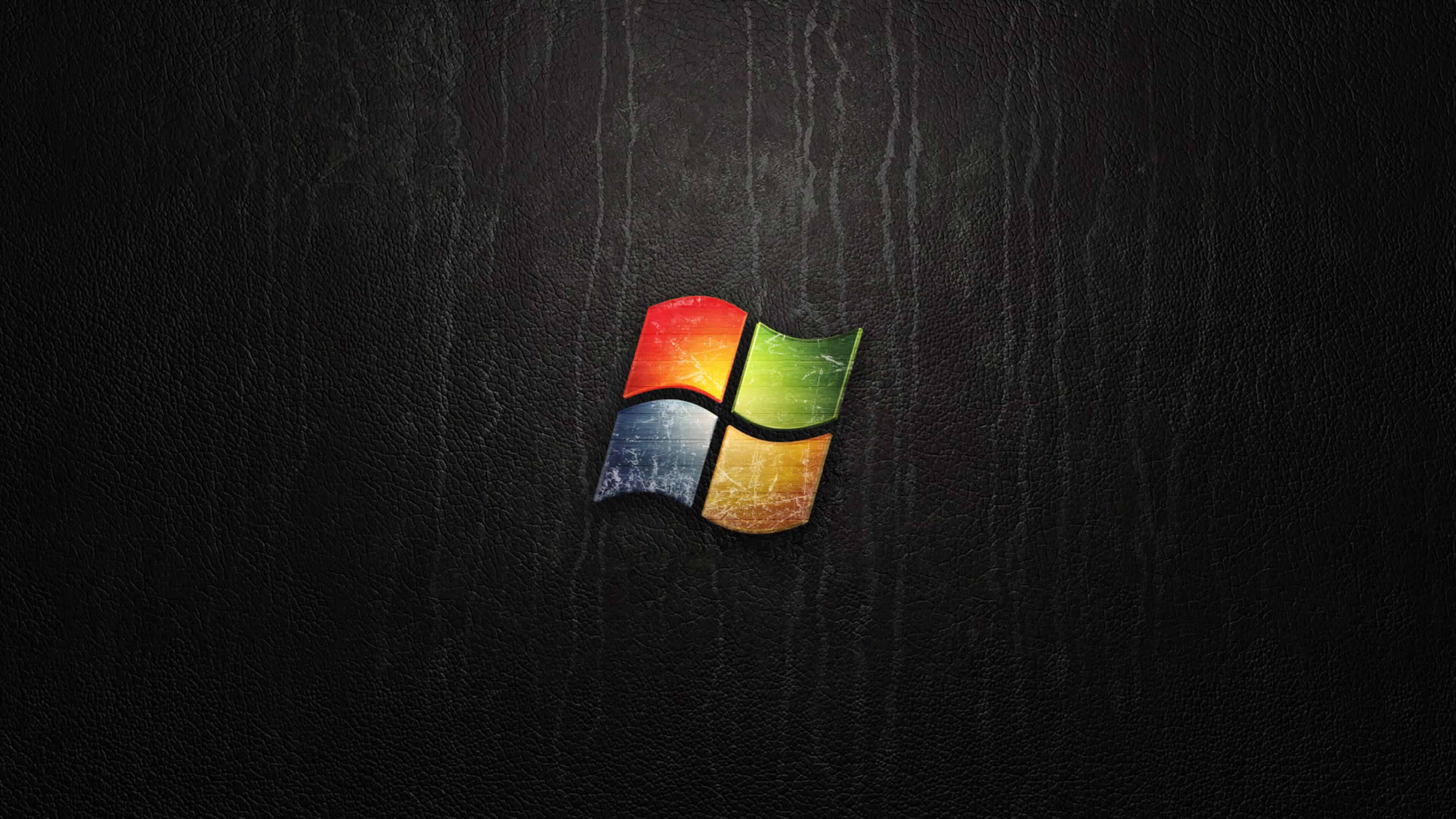 Microsoft Windows Logo Black Background UHD 4k Wallpaper