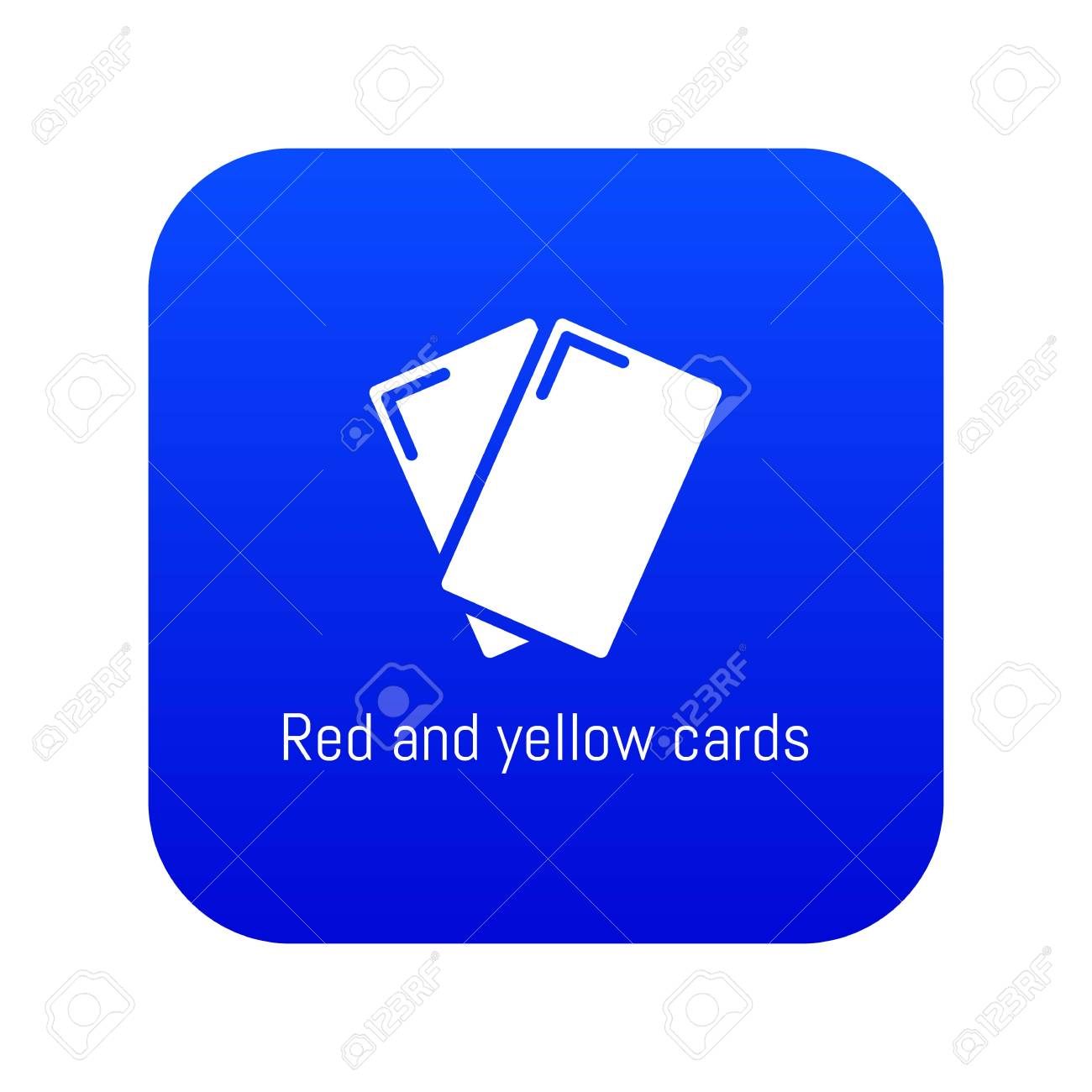Red Yellow Card Icon Blue Vector Isolated On White Background