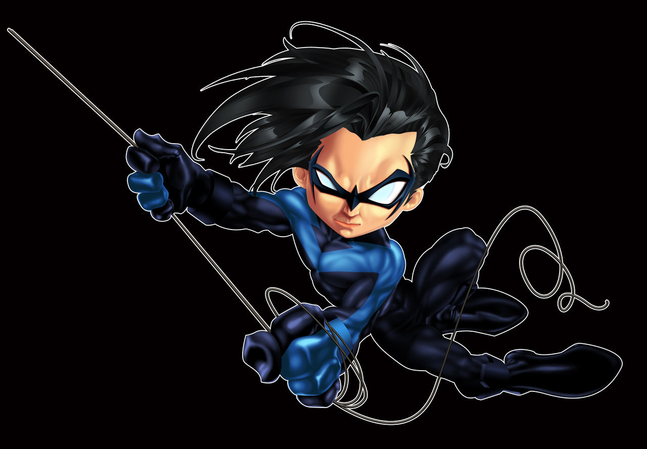 Nightwing Chibi color by Gnargleboy on