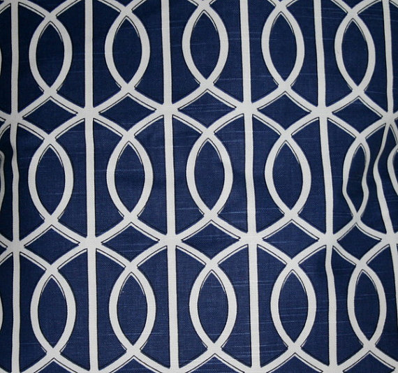 Navy Blue and White Geometric 18 inch Decorative Pillows Throw Pillow