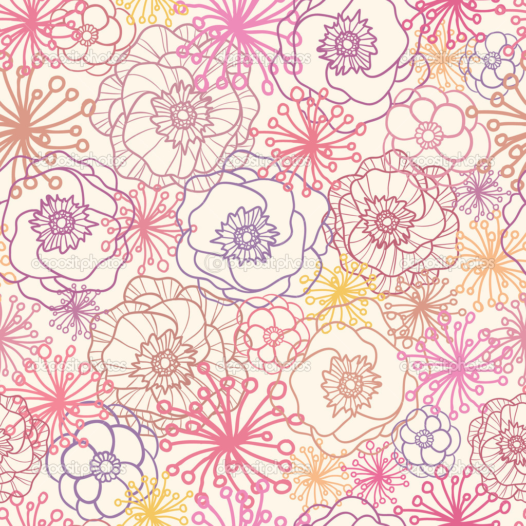 Illustration Subtle Field Flowers Seamless Pattern Background Html