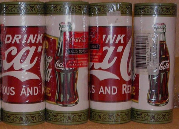Vintage Rolls Of Authentic Coca Cola Wallpaper Border Discontinued