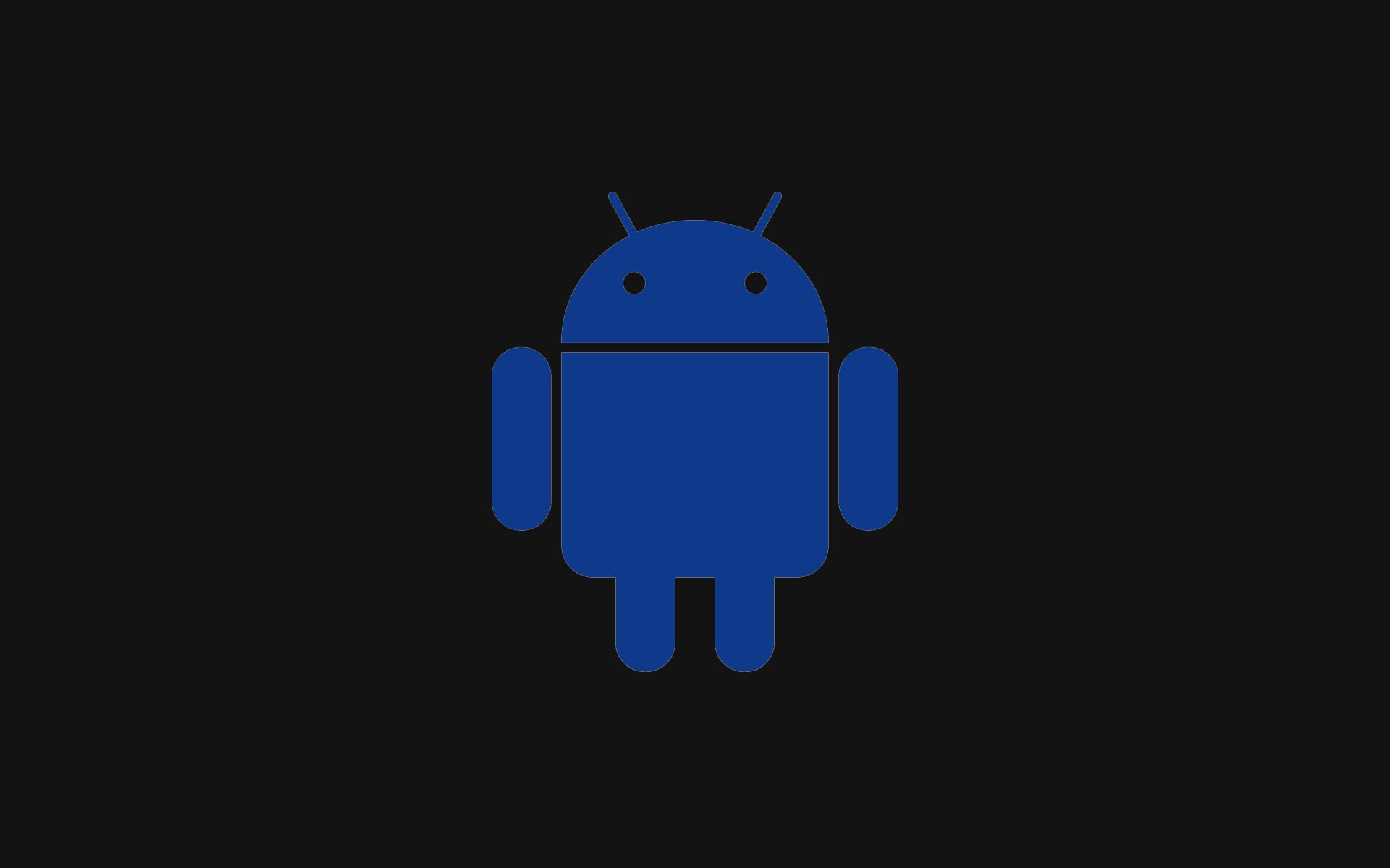 Blue Android And Black Background Wallpaper De