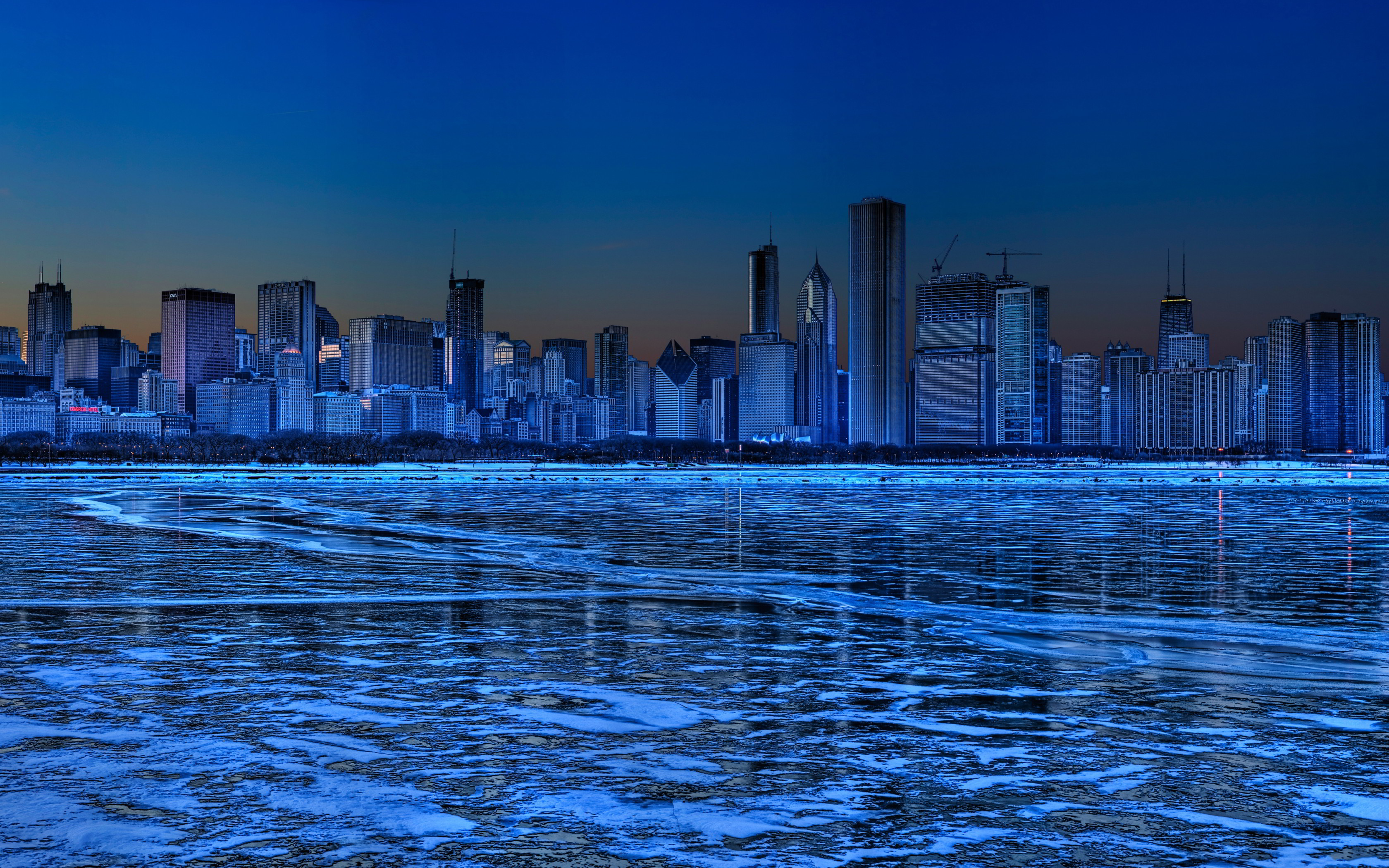 Chicago Skyline Night Wallpaper HD Girls