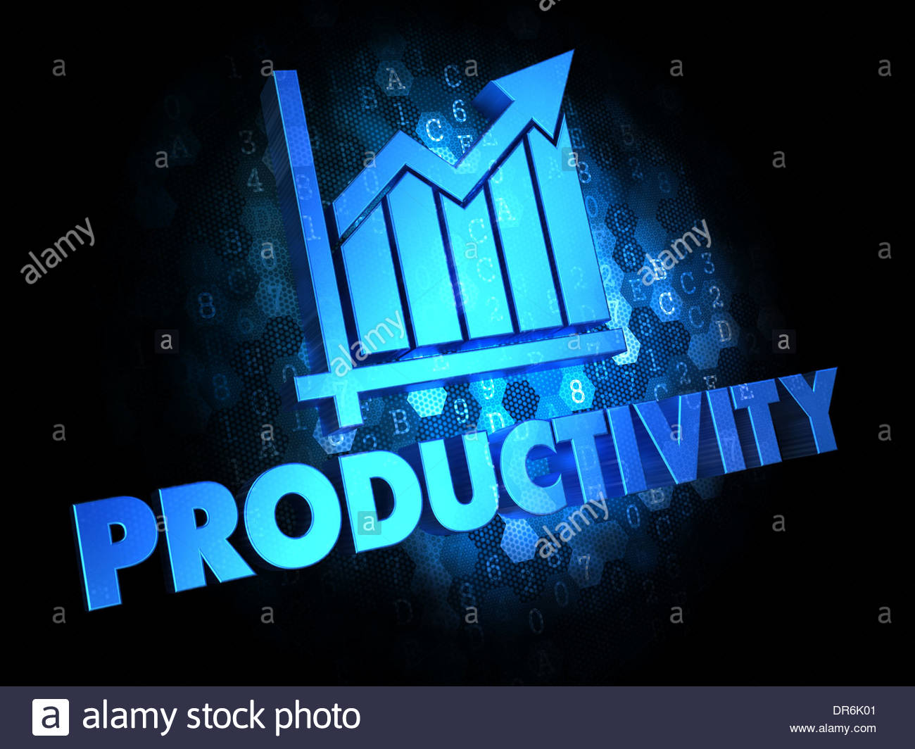 Productivity On Dark Digital Background Stock Photo
