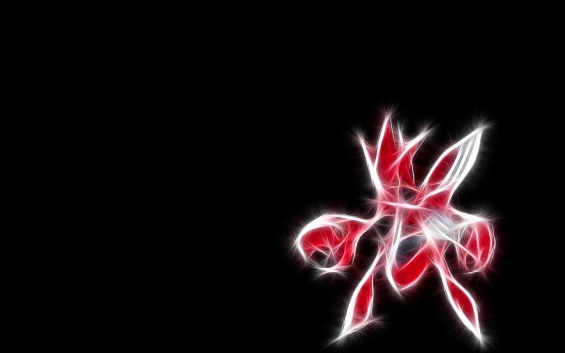 Pokemon Fractalius Scizor Simple Background Black