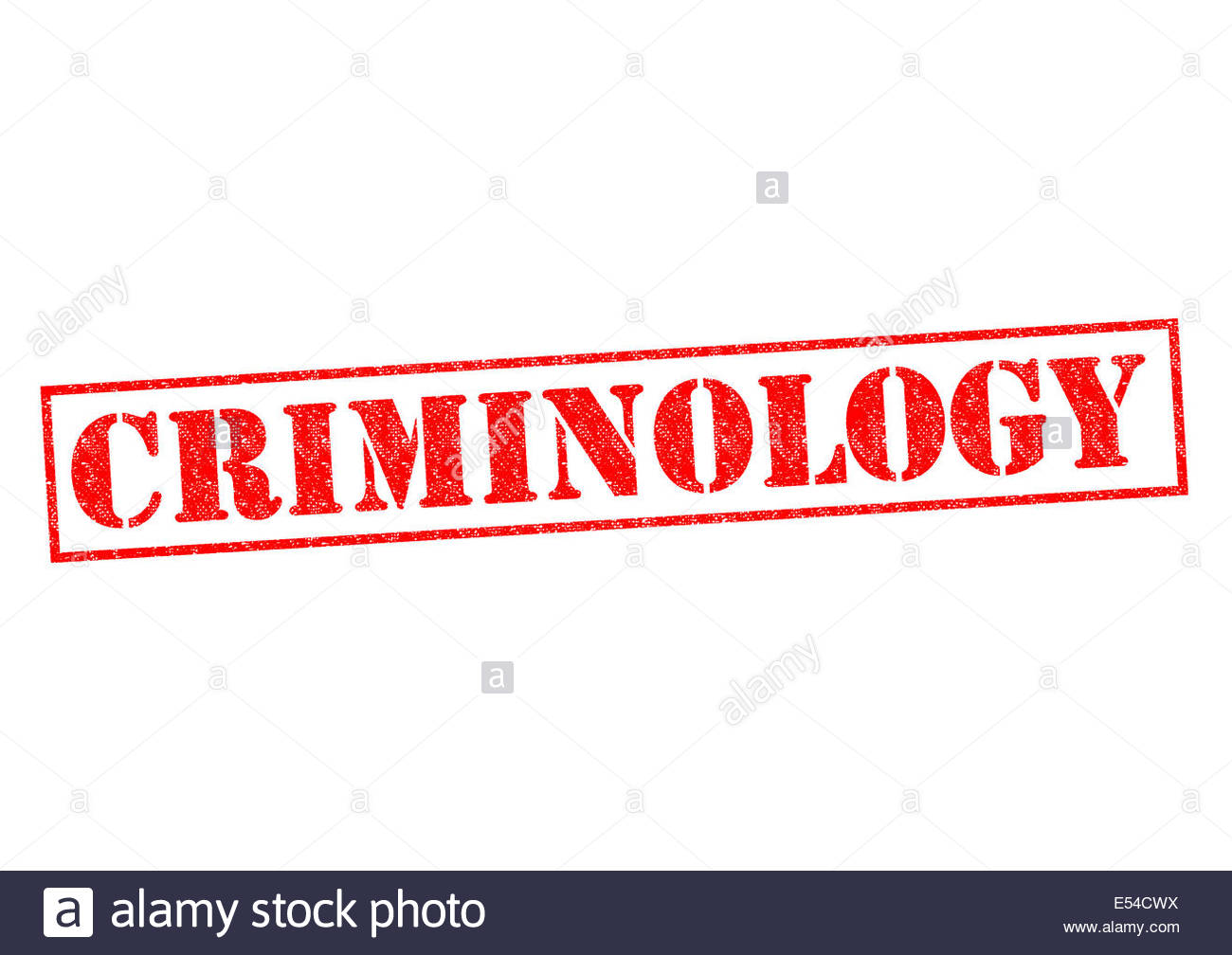 Criminology Red Rubber Stamp Over A White Background Stock Photo