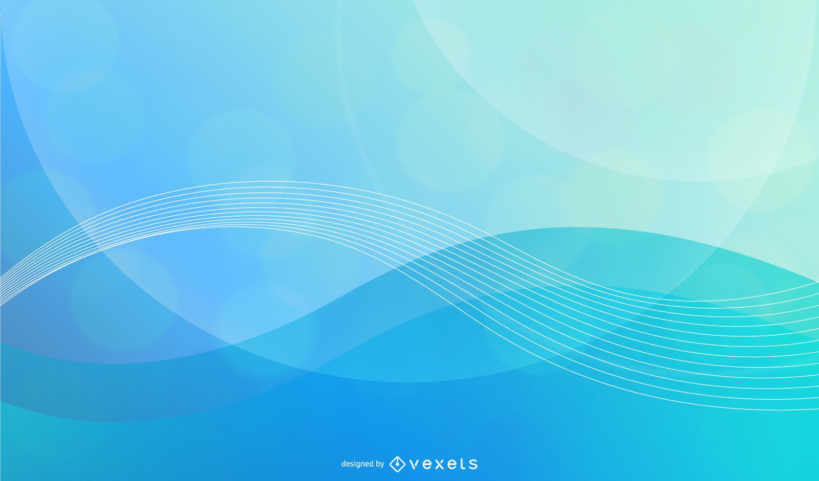Abstract light blue background with flowing white lines