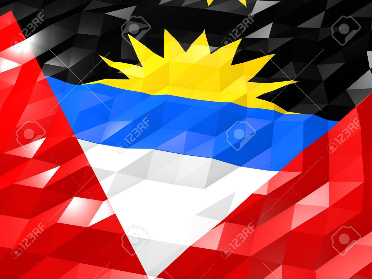 Flag Of Antigua And Barbuda 3d Wallpaper Illustration National