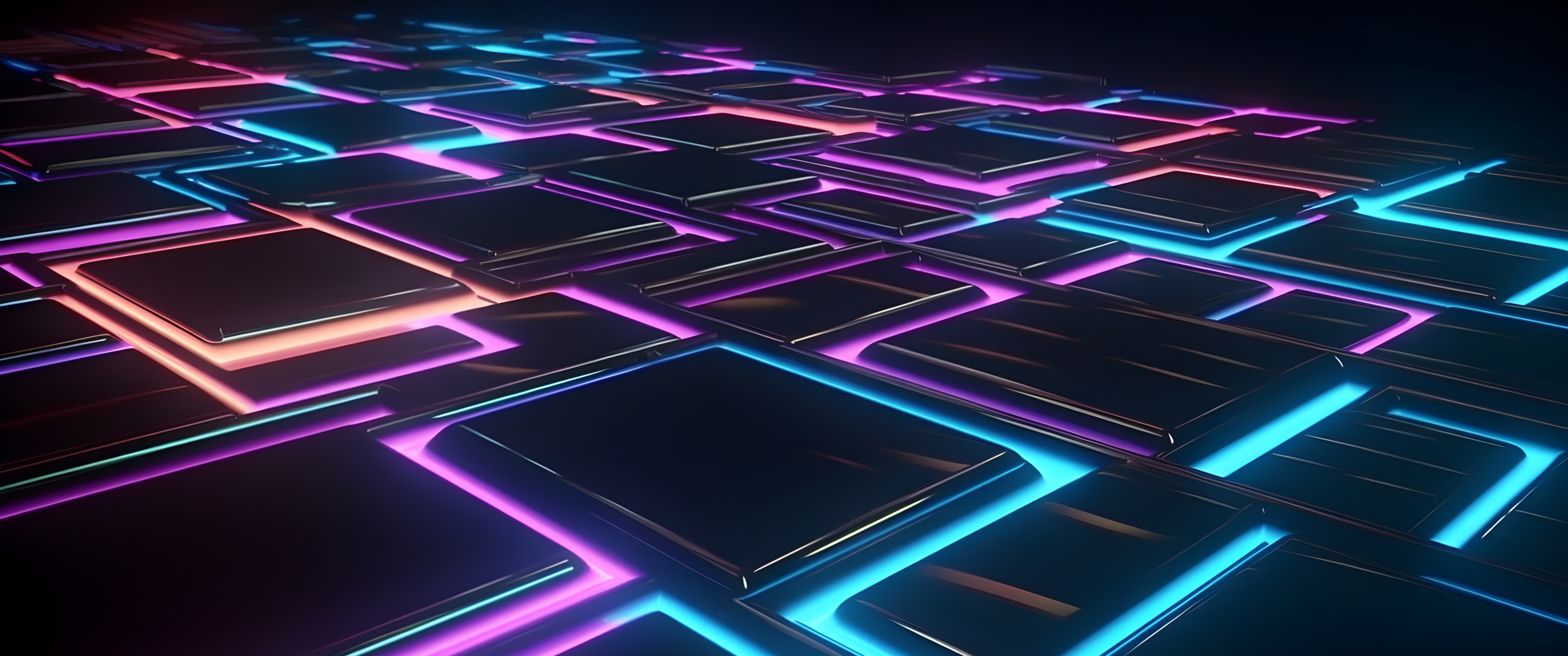 Neon Wallpaper 4k Floor Maze Glowing Lights