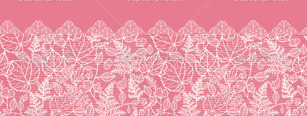 Pink Lace Pattern Backgroundlace Leaves Horizontal Seamless