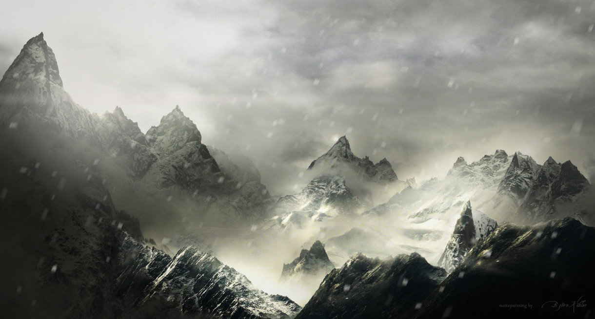 Misty Mountains Matte Painting By Racer1110