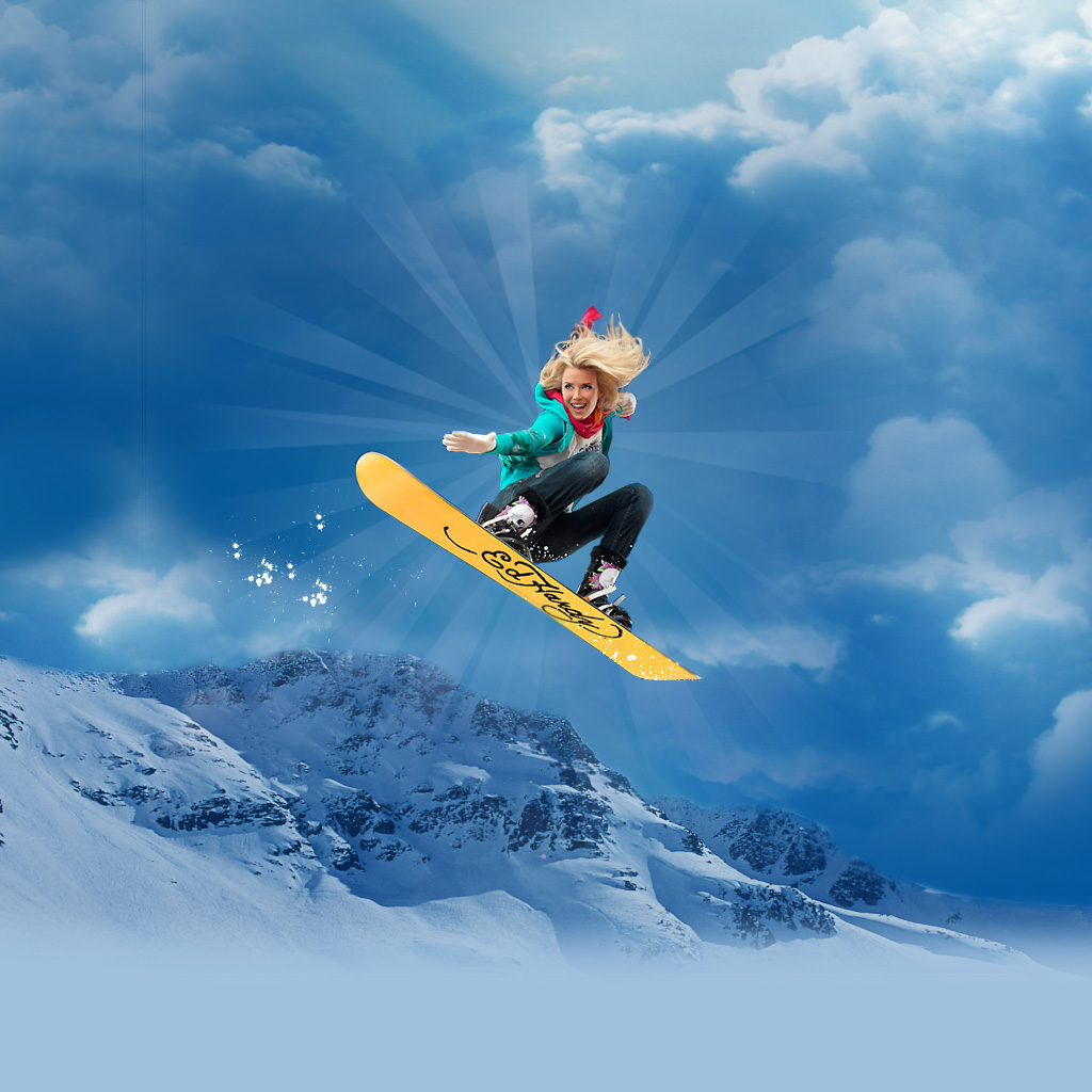 Girl Snowboarding Wallpaper HD