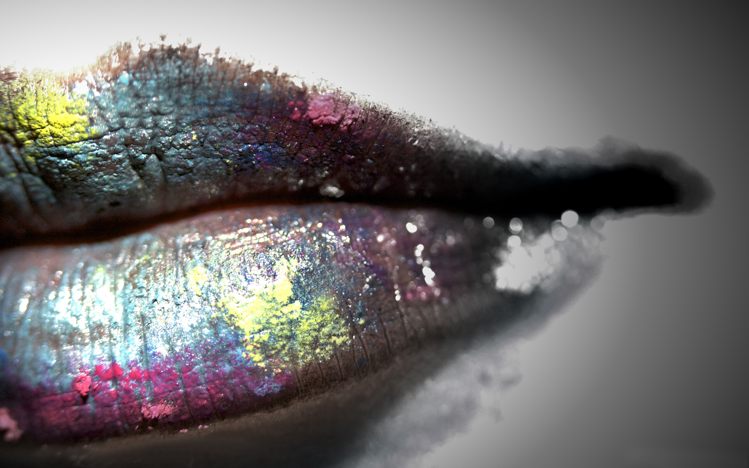 Dodge Cute Girl Lips Colors Macro Glamour Background HD