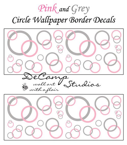 Free download Pink and Grey Bubble Circle wallpaper border wall art