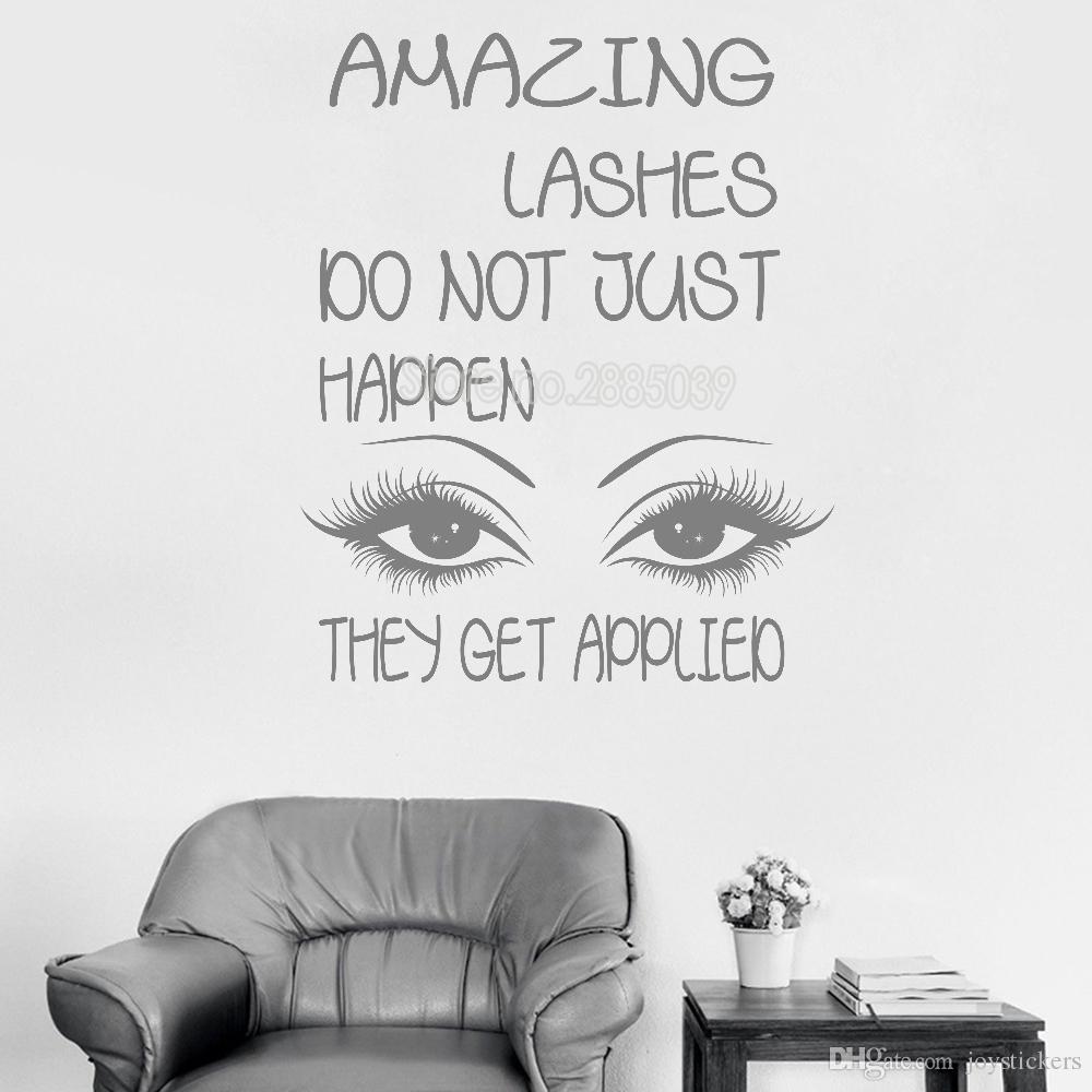Amazing Lashes Quotes Wall Sticker Long Eyelashes Decals Art