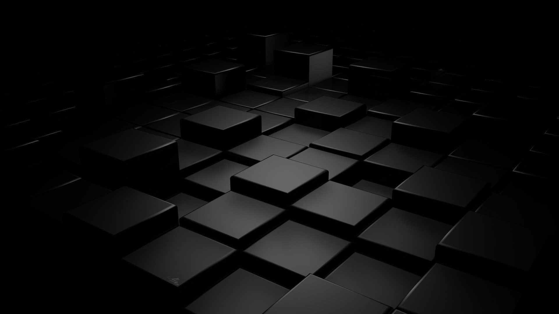 Black 3d Blocks Wallpaper HD