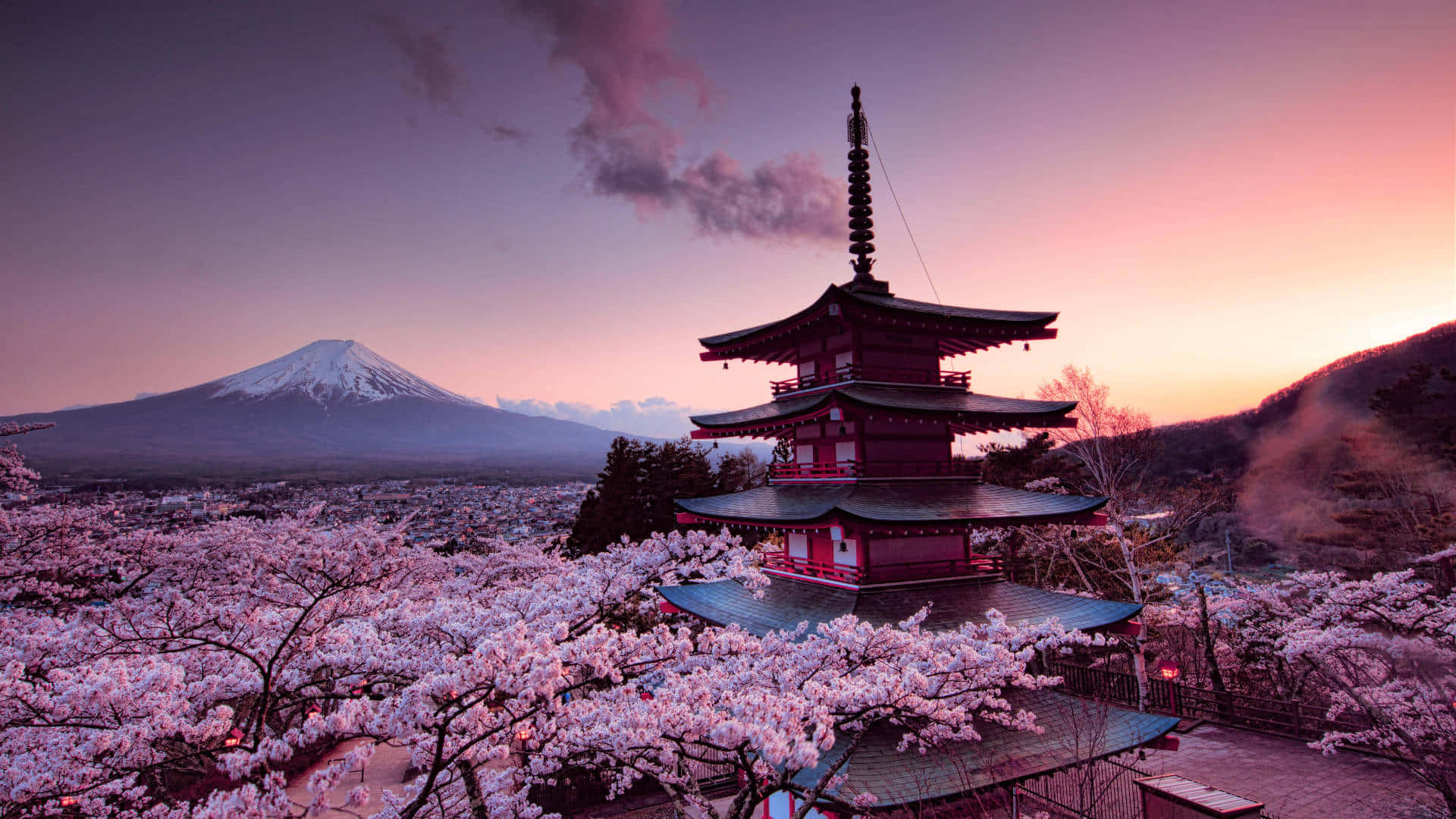 Chureito Pagoda With Mount Fuji Wallpaper