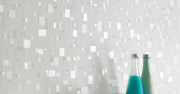 Textured Wallpaper Looks Like Tiny Mirrors Brighten A Bathroom Accent