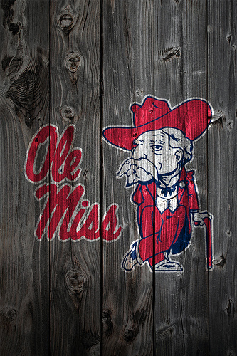 Ole Miss Rebels Wood iPhone Background Photo Sharing