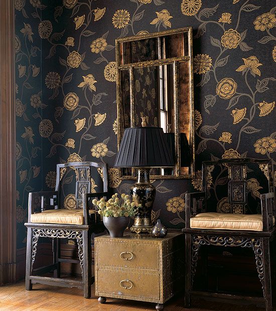Mazu Wallpaper In Black From Tone On Resource Vol Ii By Thibaut