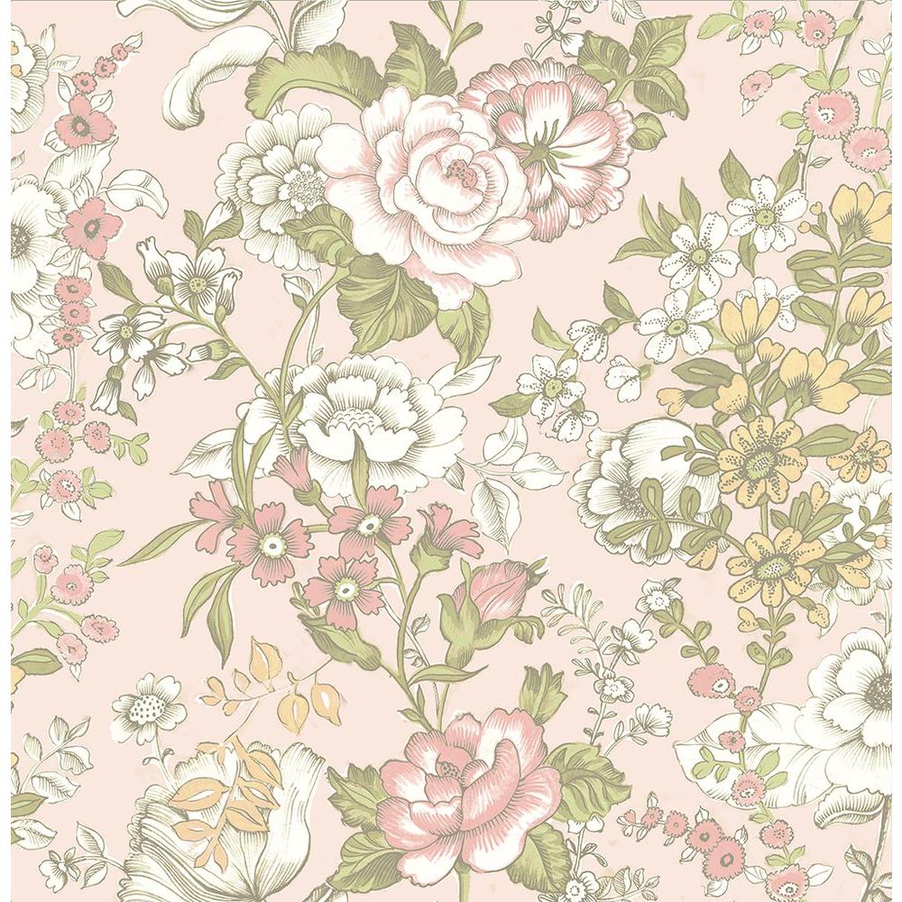A Street Ainsley Pink Boho Floral Wallpaper Sample 001850sam