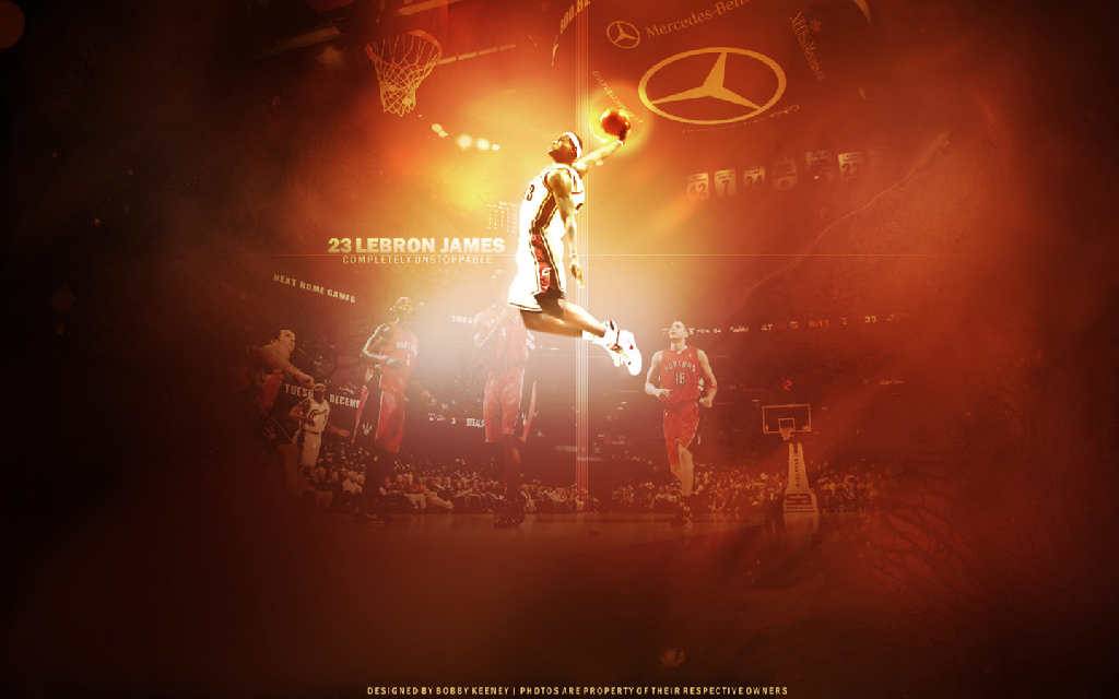 Lebron James Unstoppable Dunk Cleveland Cavaliers Wallpaper