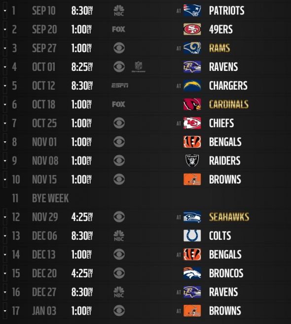  look at the Pittsburgh Steelers schedule for the 2015 season