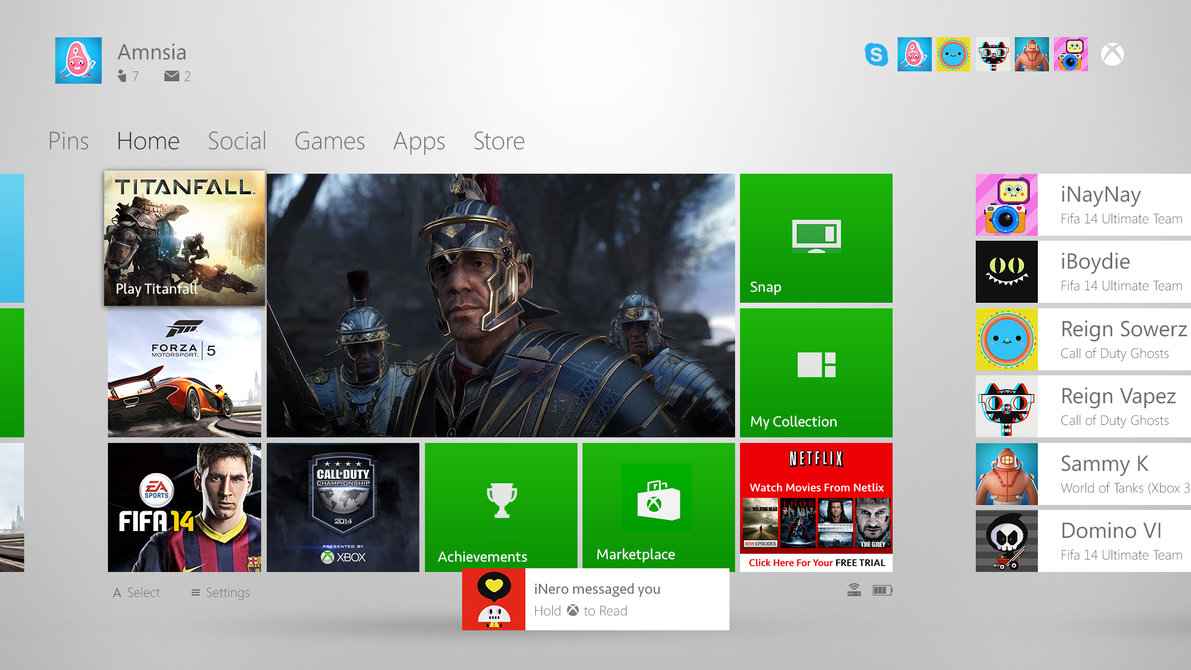Xbox One Dashboard Concept By Jonnyburgon