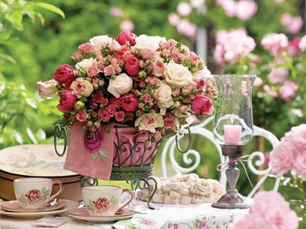 Garden Tea Party High Quality And Resolution Wallpaper