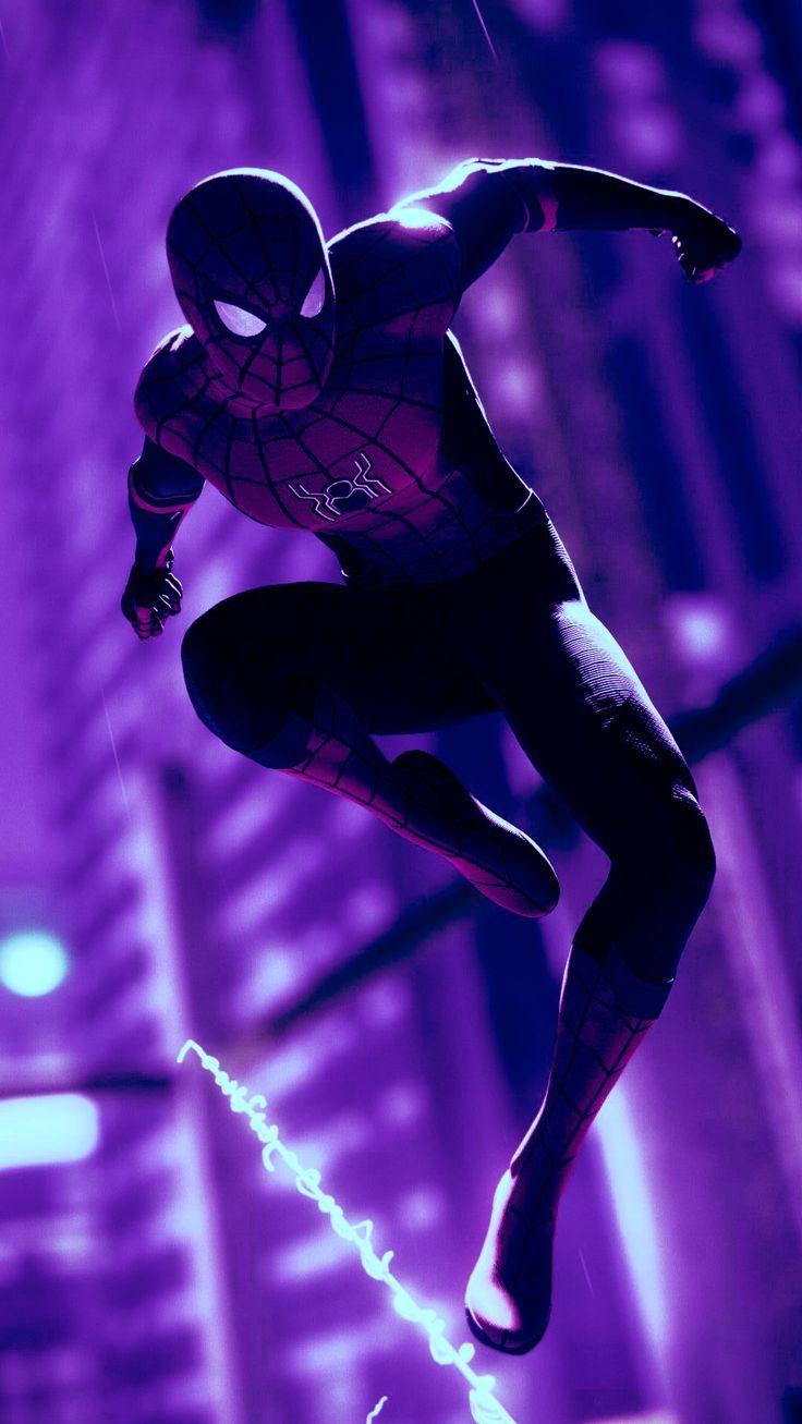 Neon Purple Spiderman Pictures Painting Batman Ic