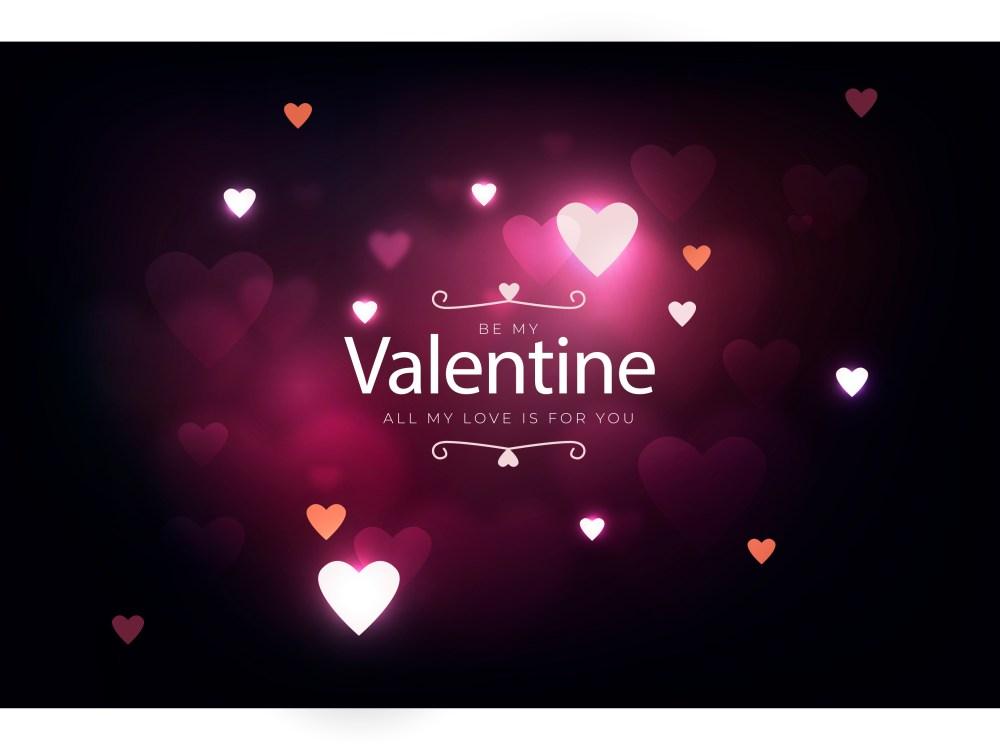 Dark Red Valentine S Day Blurred Heart Shapes Wallpaper
