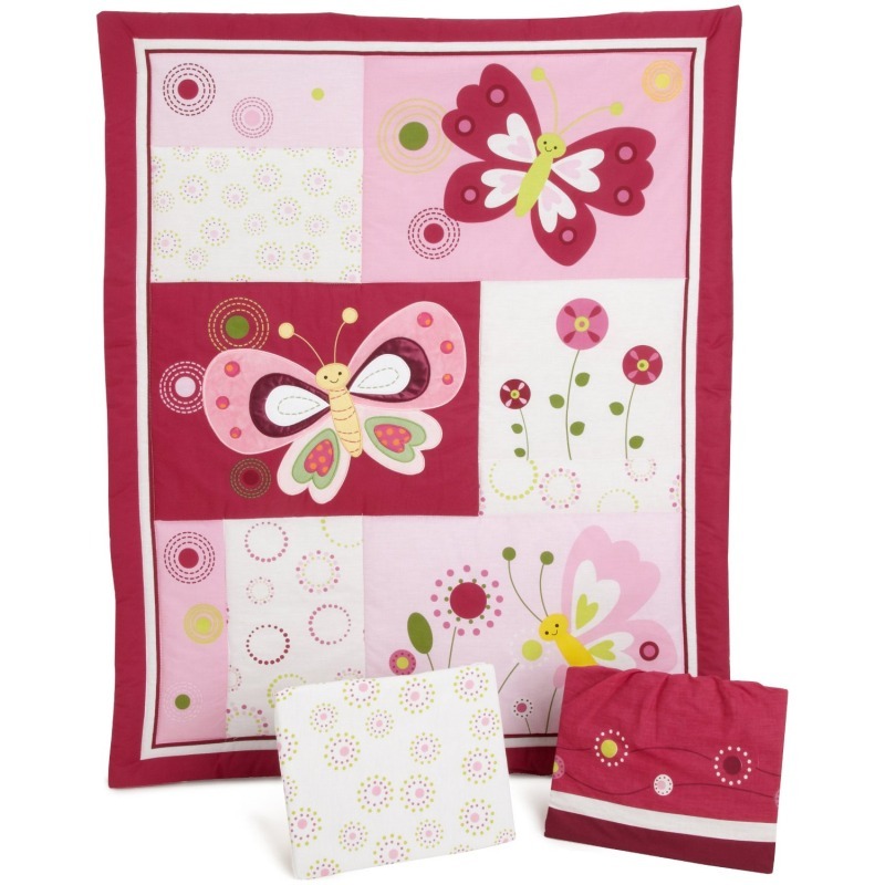Lambs Ivy Pink Butterfly Piece Cot Bedding Set The Children S