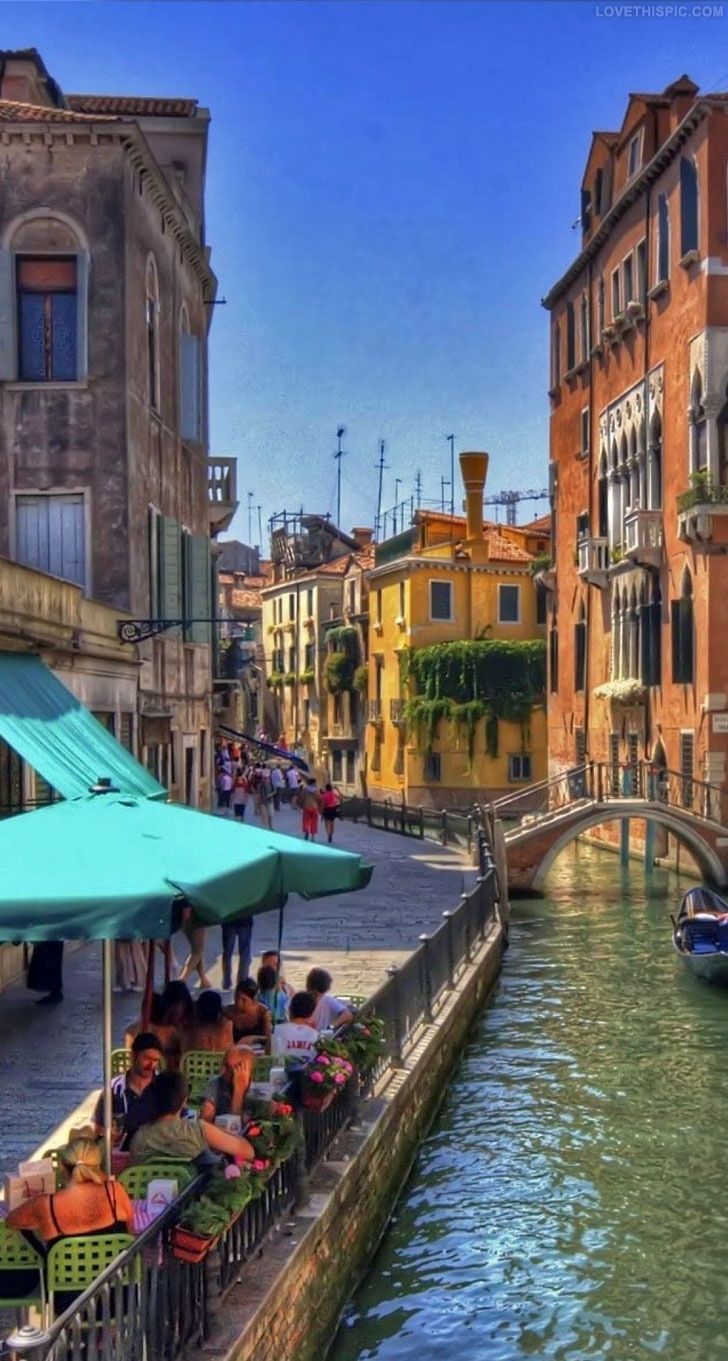 Canal Cafe Venice Italy Europe