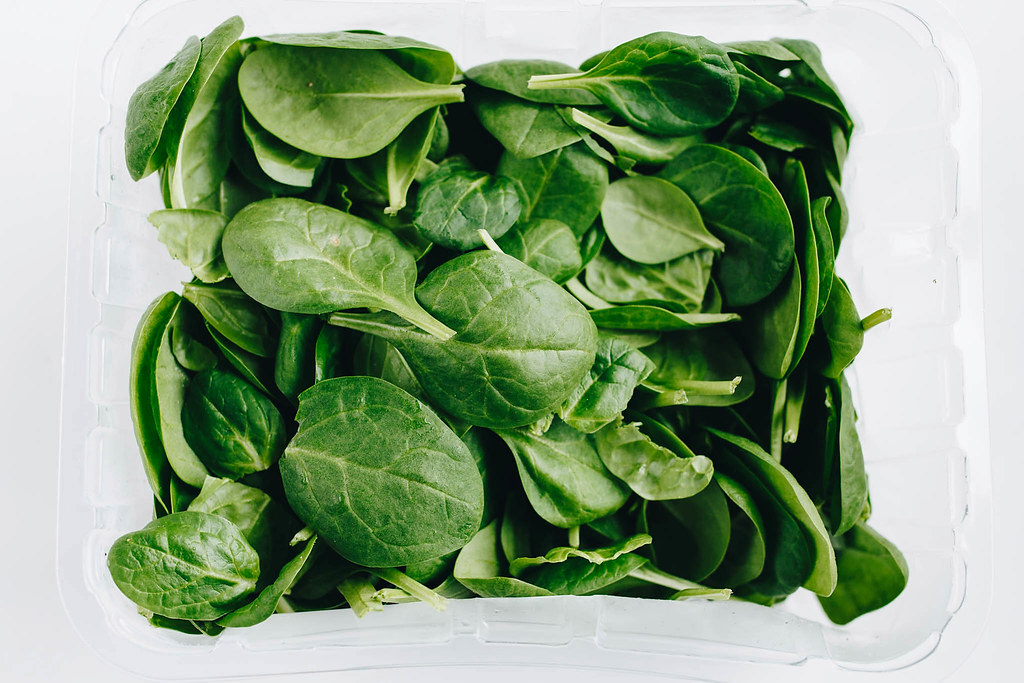 Top Of Fresh Spinach On White Background Marco Ver