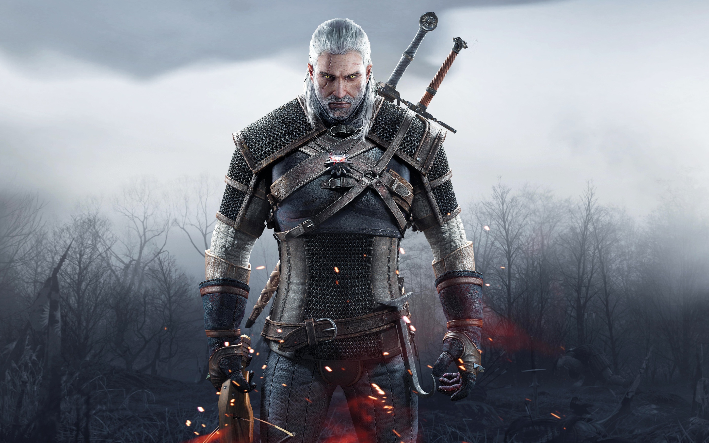 Geralt Of Rivia In The Witcher Wild Hunt Game Wallpaper