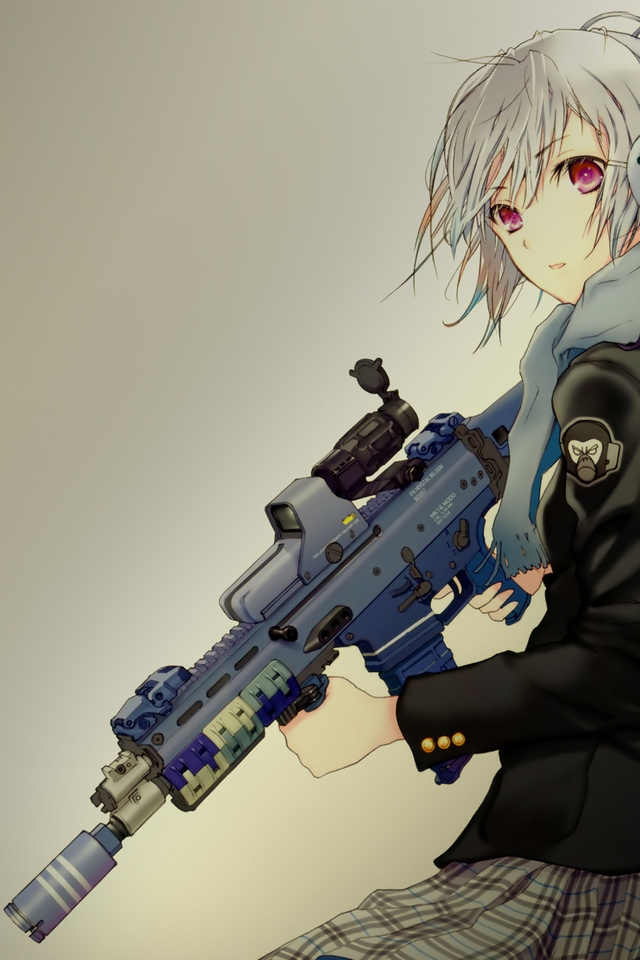 Anime Gun Girl Wallpaper For Apple Iphone 4 Pictures 640x960