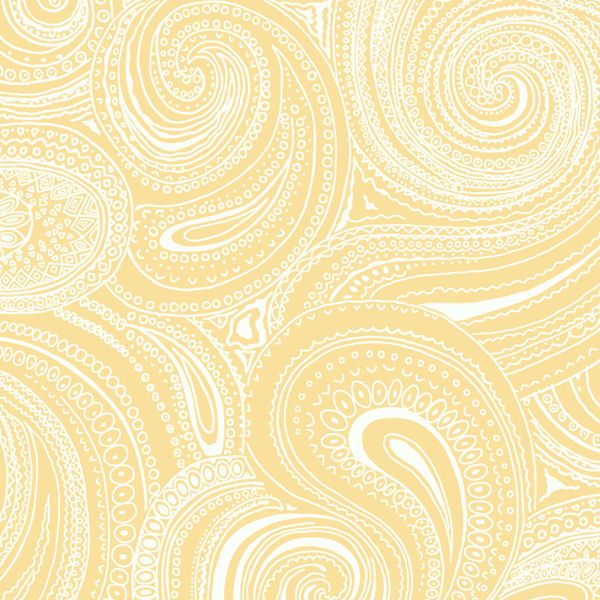 Yellow Paisley Swirl Wallpaper Wall Sticker Outlet